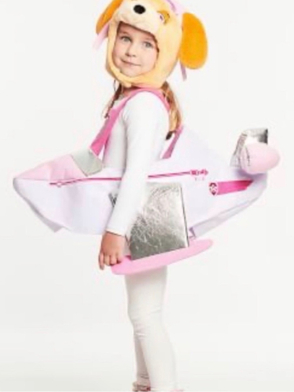 Pottery Barn Kids Paw Patrol 2 PC Pink Skye Headpiece & 3D Airplane Sz S (3T)